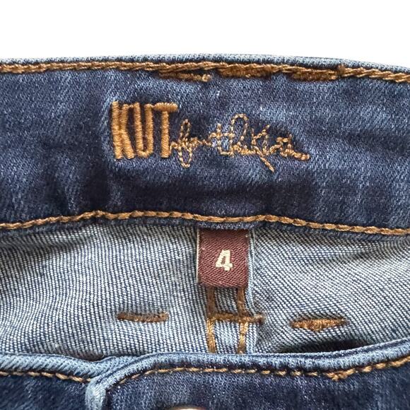 KUT from the Kloth jeans women's sz 4 Blue Catherine Mid Rise Boyfriend Preppy - Picture 8 of 16